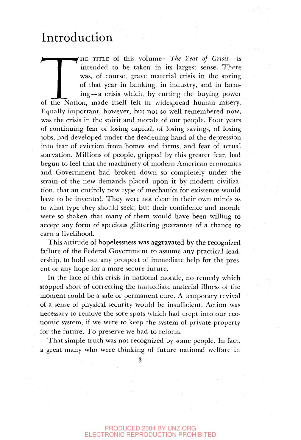 The public papers and addresses of Franklin D. Roosevelt. Volume two, The year of crisis, 1933. by coll