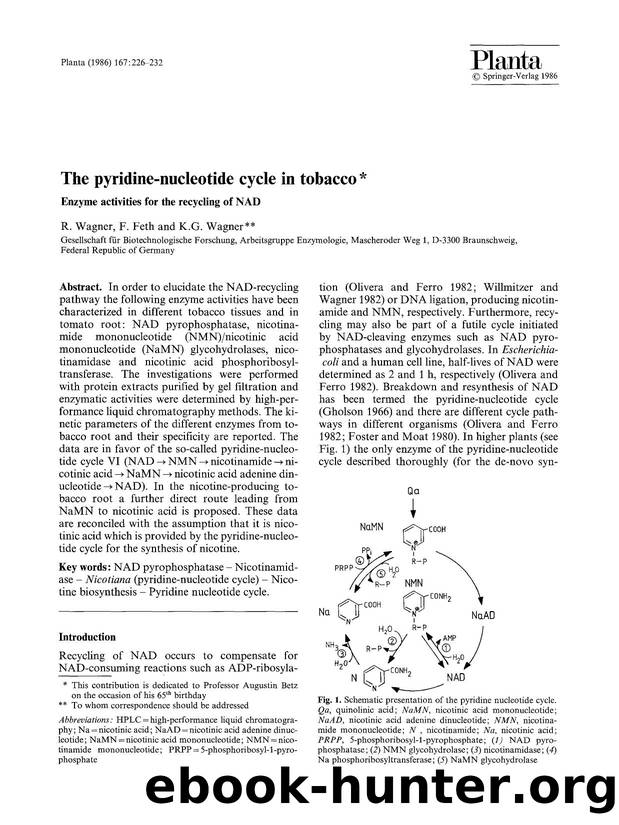 The pyridine-nucleotide cycle in tobacco by Unknown