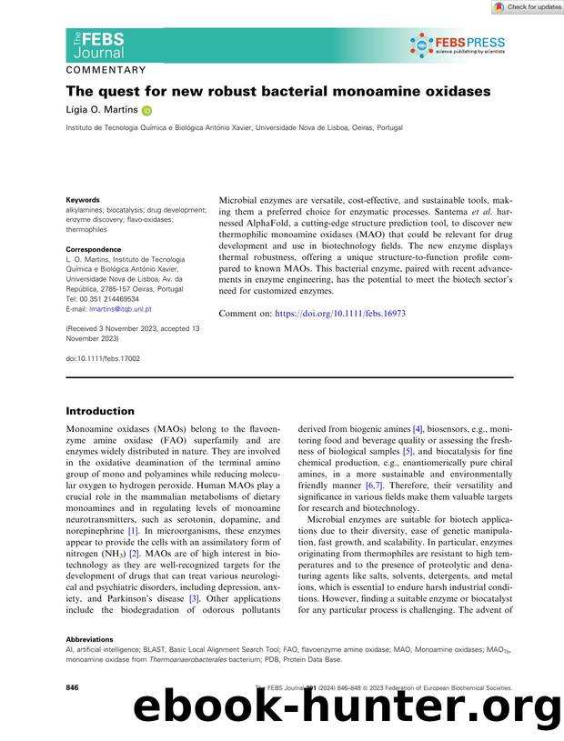 The quest for new robust bacterial monoamine oxidases by Unknown