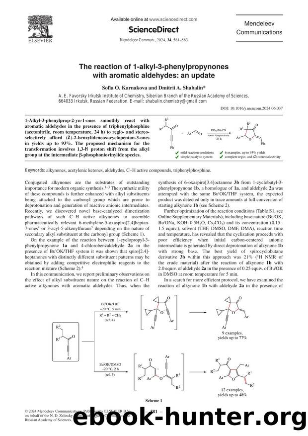 The reaction of 1-alkyl-3-phenylpropynones with aromatic aldehydes: an update by Sofia O. Karnakova & Dmitrii A. Shabalin
