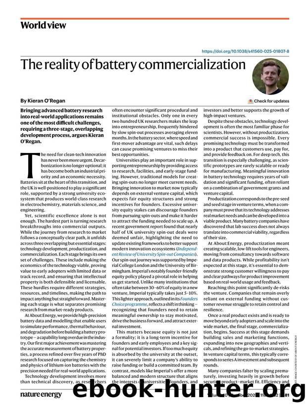 The reality of battery commercialization by Kieran O’Regan