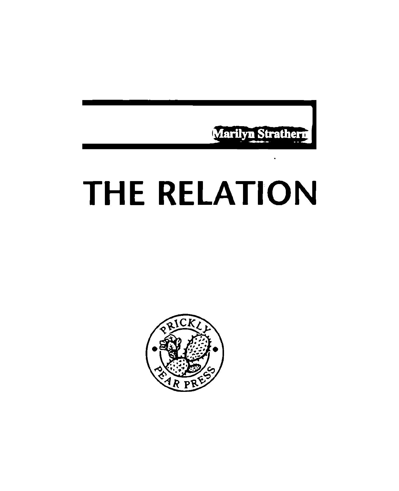 The relation : issues in complexity and scale by Strathern Marilyn