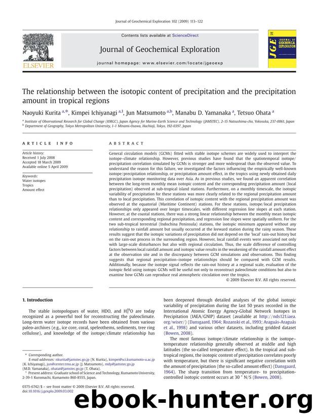 The relationship between the isotopic content of precipitation and the precipitation amount in tropical regions by Naoyuki Kurita; Kimpei Ichiyanagi; Jun Matsumoto; Manabu D. Yamanaka; Tetsuo Ohata