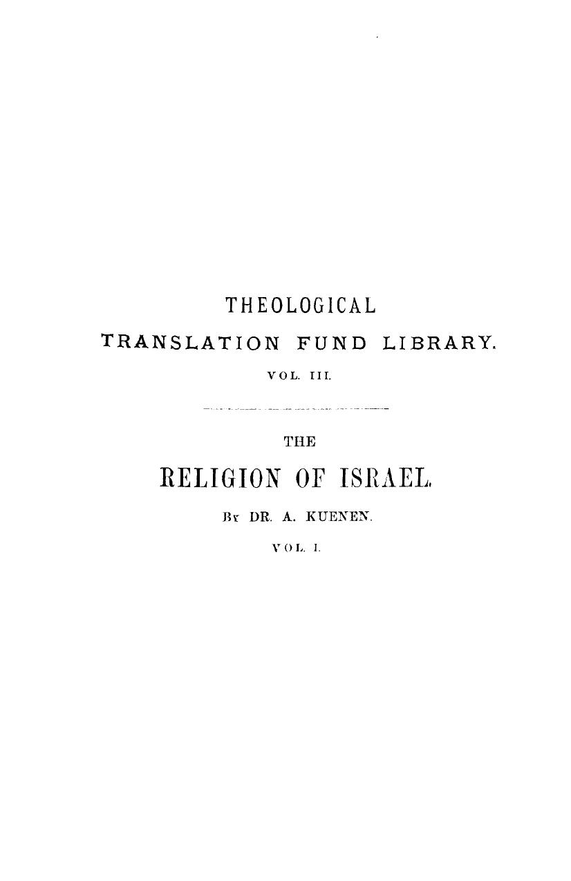 The religion of israel to the fall of the jewish state. vol. 1 by 1874