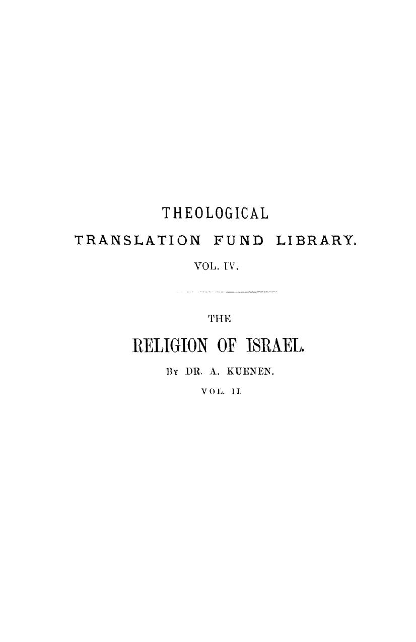 The religion of israel to the fall of the jewish state. vol. 2 by 1875