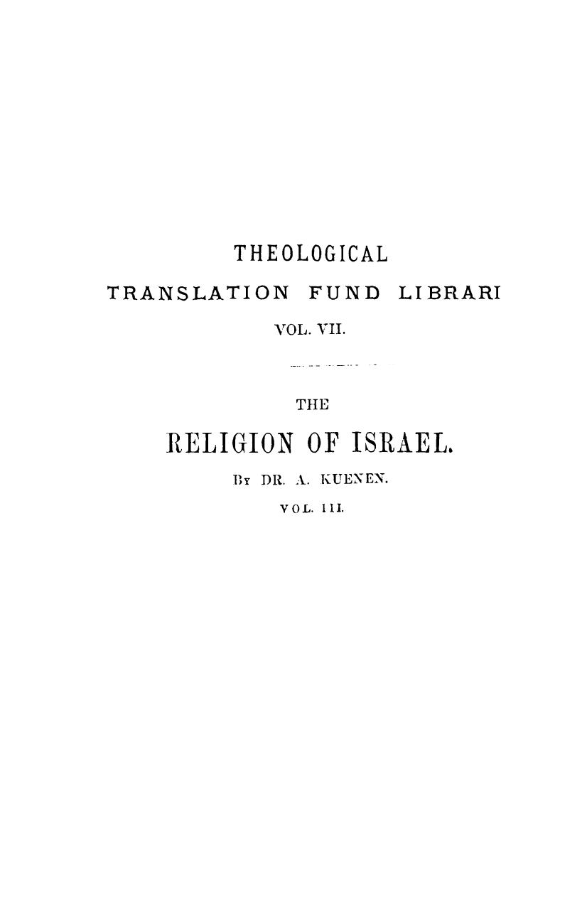 The religion of israel to the fall of the jewish state. vol. 3 by 1875