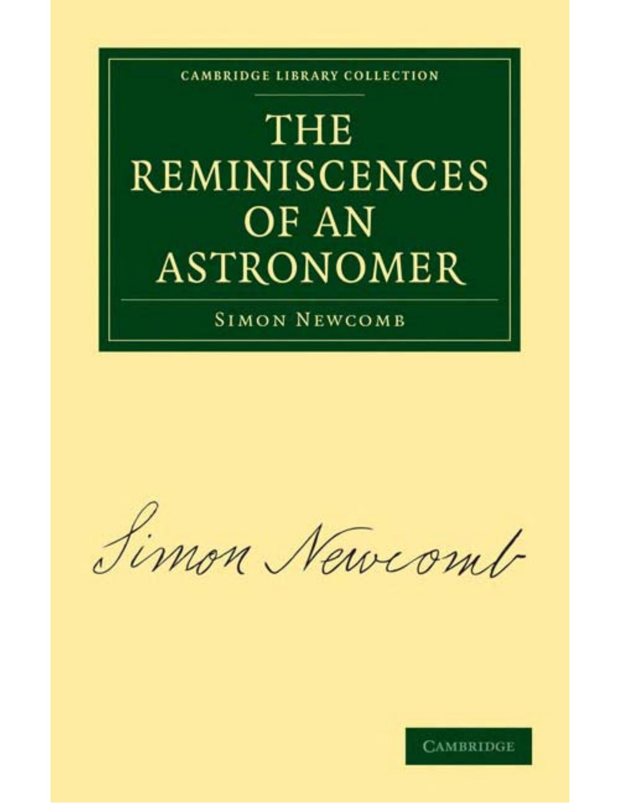 The reminiscences of an astronomer by Simon Newcomb; Oliver Wendell Holmes Collection (Library of Congress)