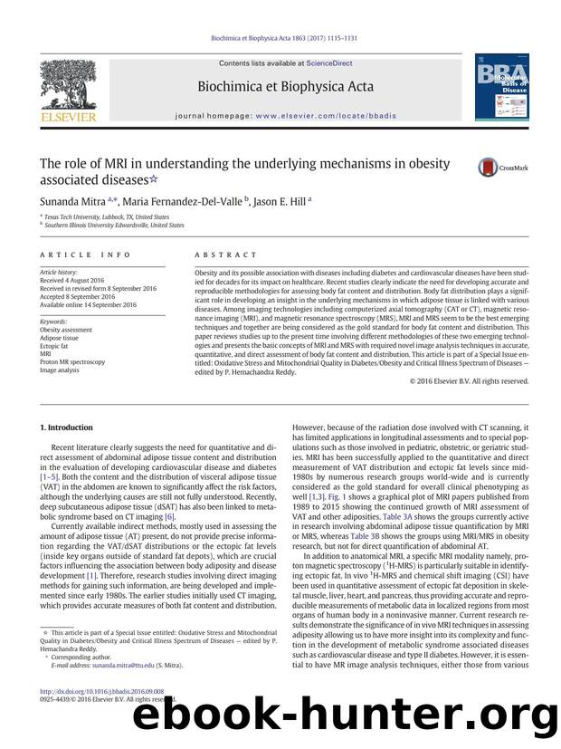 The role of MRI in understanding the underlying mechanisms in obesity associated diseases by Sunanda Mitra & Maria Fernandez-Del-Valle & Jason E. Hill