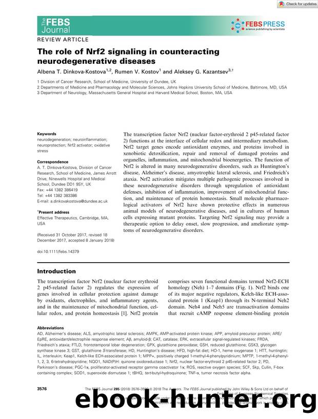 The role of Nrf2 signaling in counteracting neurodegenerative diseases by Unknown