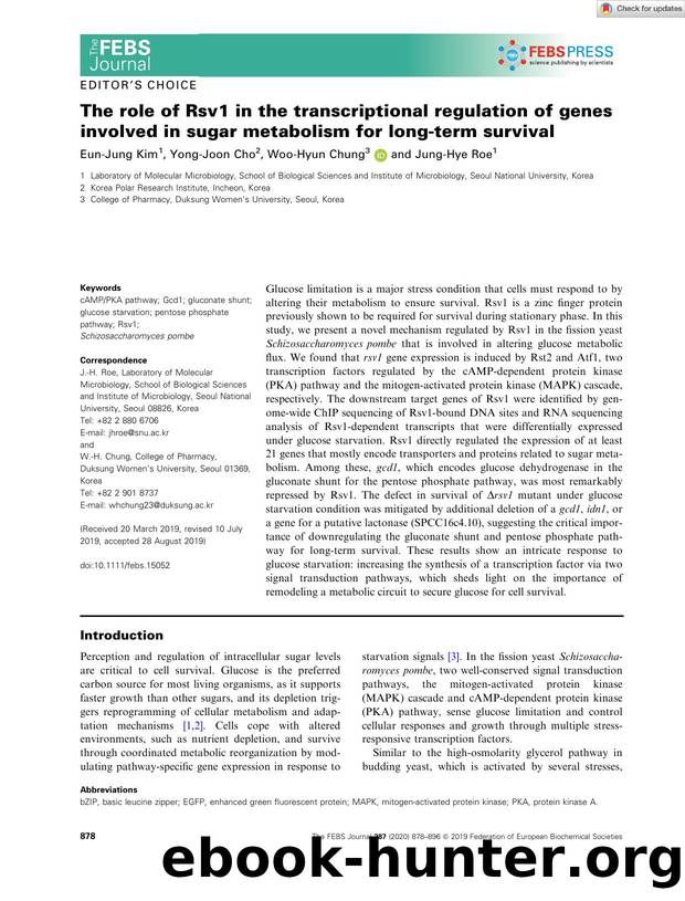 The role of Rsv1 in the transcriptional regulation of genes involved in sugar metabolism for longâterm survival by Unknown