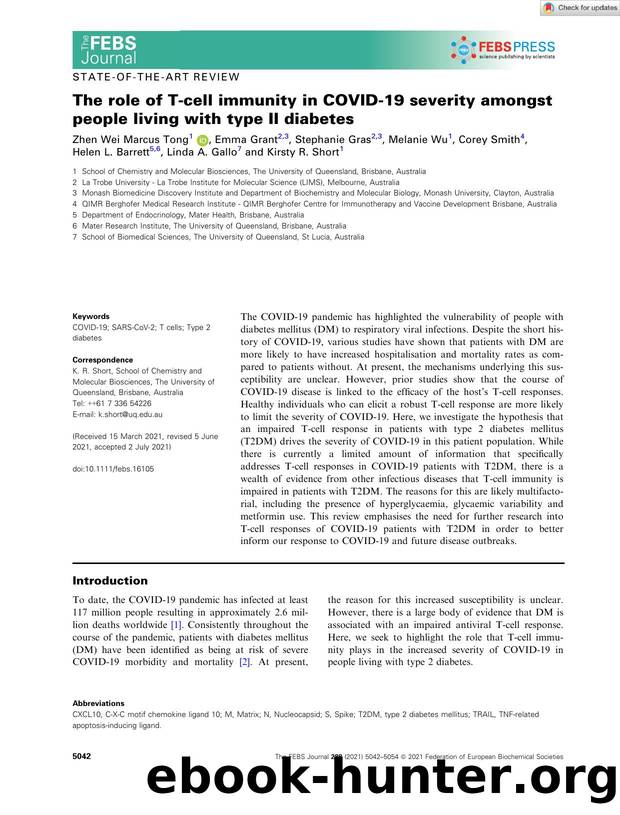 The role of Tâcell immunity in COVIDâ19 severity amongst people living with type II diabetes by Unknown