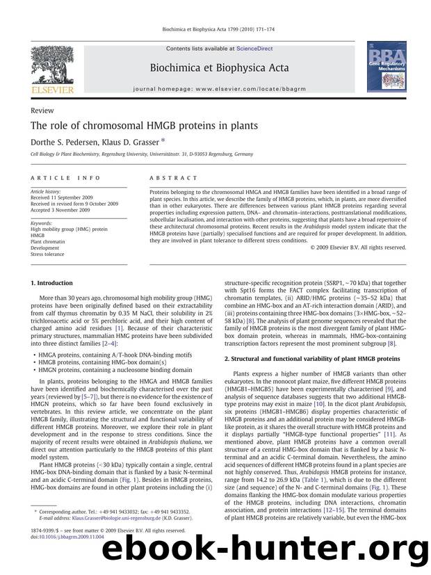 The role of chromosomal HMGB proteins in plants by Dorthe S. Pedersen; Klaus D. Grasser