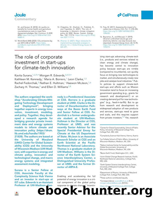 The role of corporate investment in start-ups for climate-tech innovation by unknow