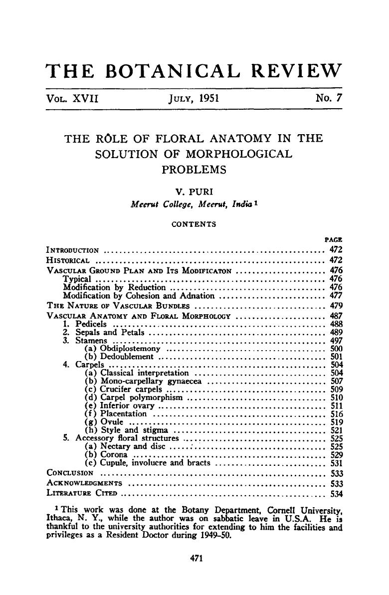The role of floral anatomy in the solution of morphological problems by Unknown