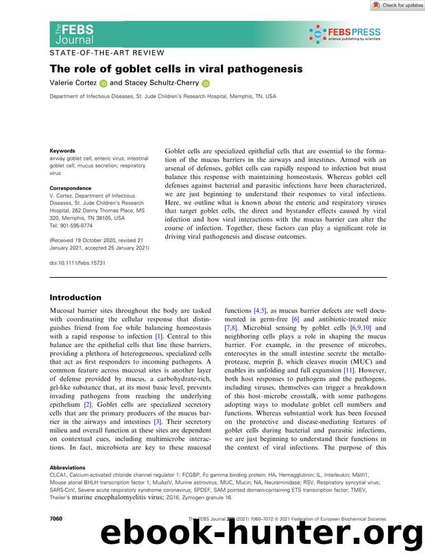 The role of goblet cells in viral pathogenesis by Unknown