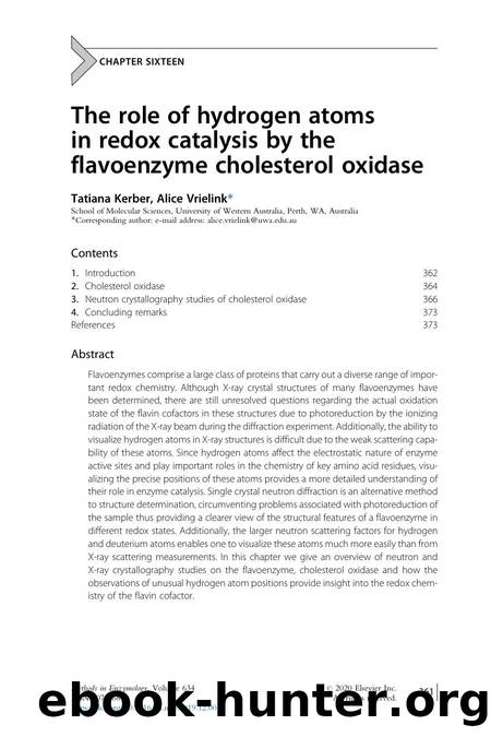 The role of hydrogen atoms in redox catalysis by the flavoenzyme cholesterol oxidase by Tatiana Kerber & Alice Vrielink