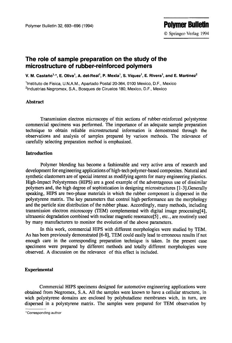 The role of sample preparation on the study of the microstructure of rubber-reinforced polymers by Unknown