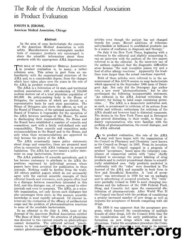 The role of the American Medical Association in product evaluation by Unknown