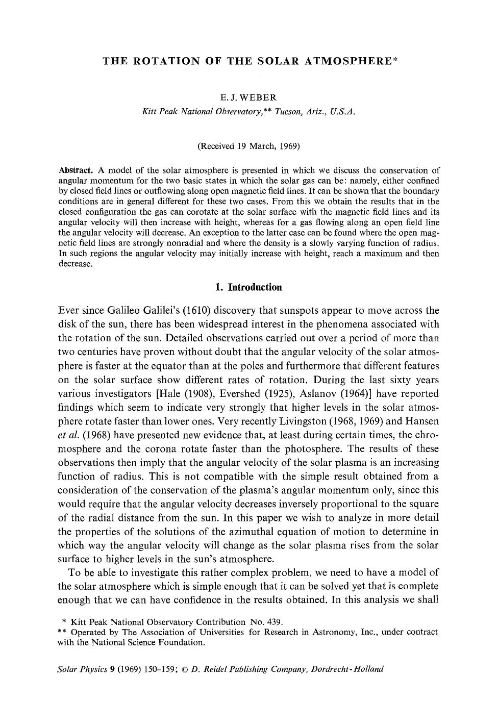 The rotation of the solar atmosphere by Unknown