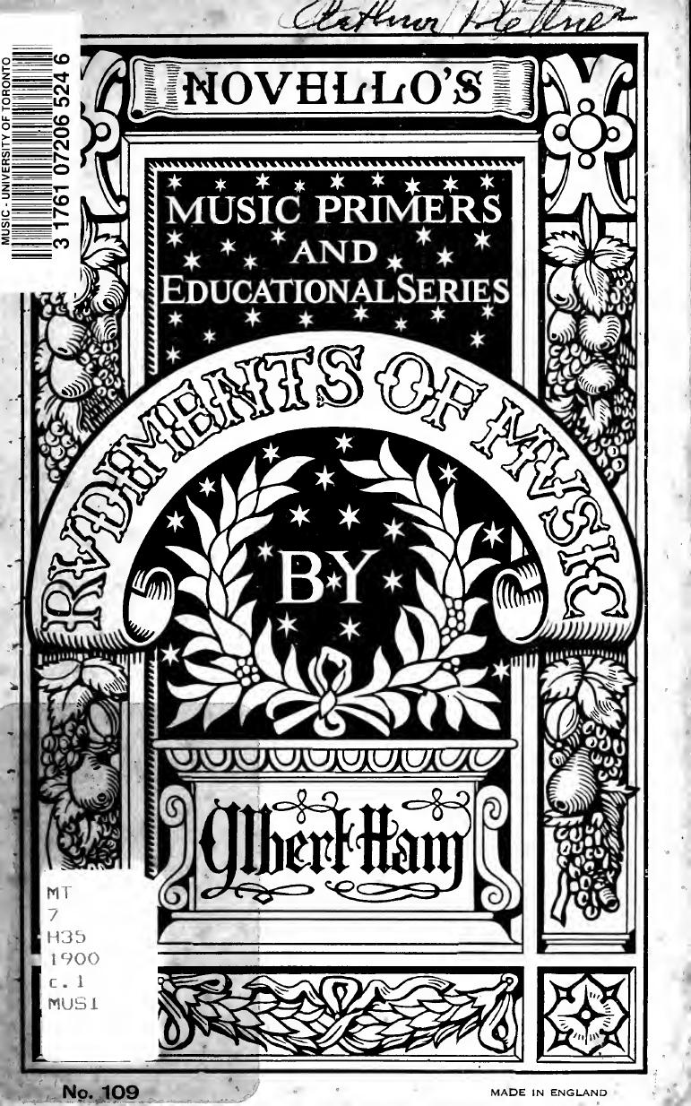 The rudiments of music and elementary harmony : with test papers by Ham Albert 1858-1940