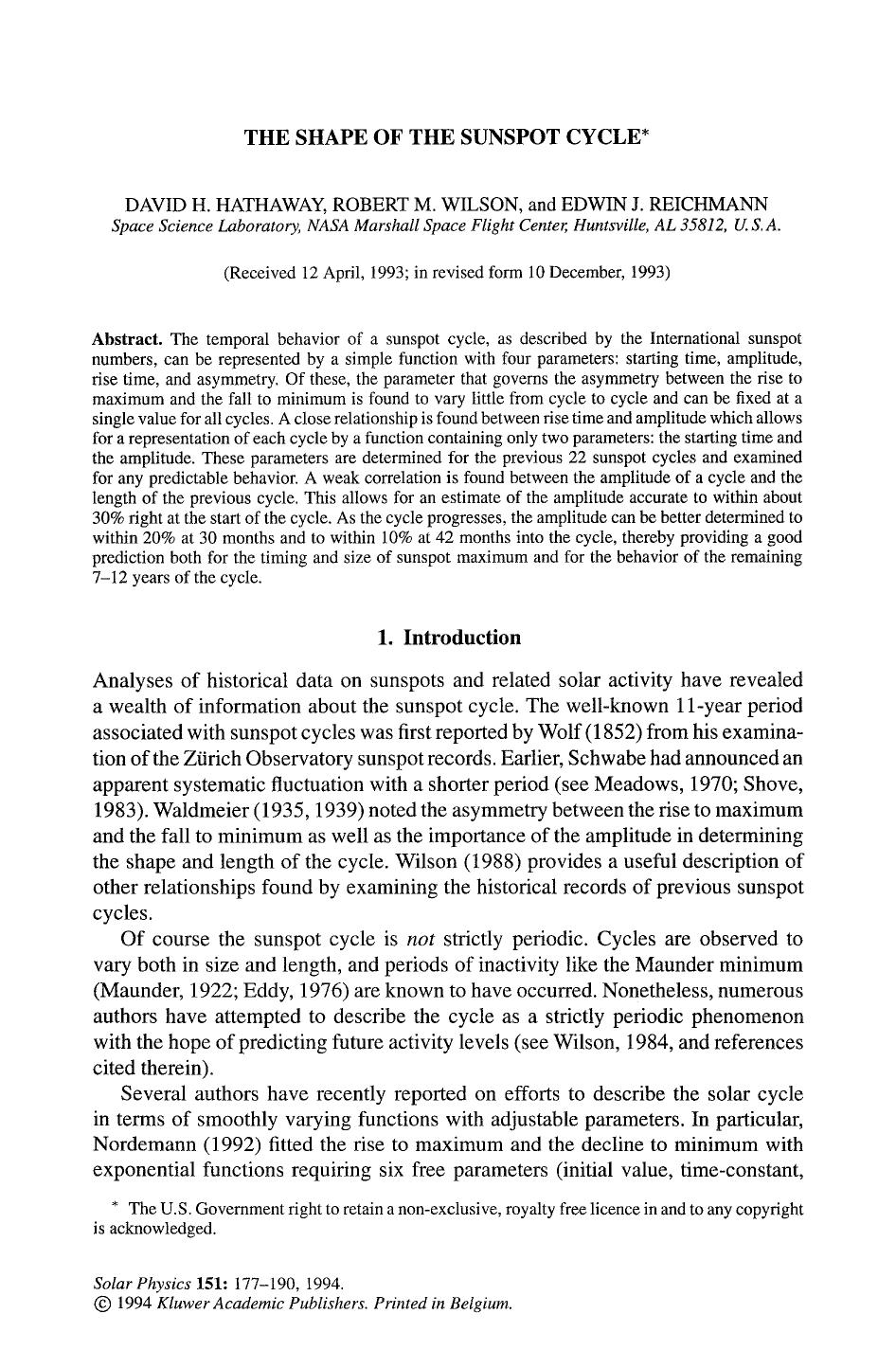 The shape of the sunspot cycle by Unknown