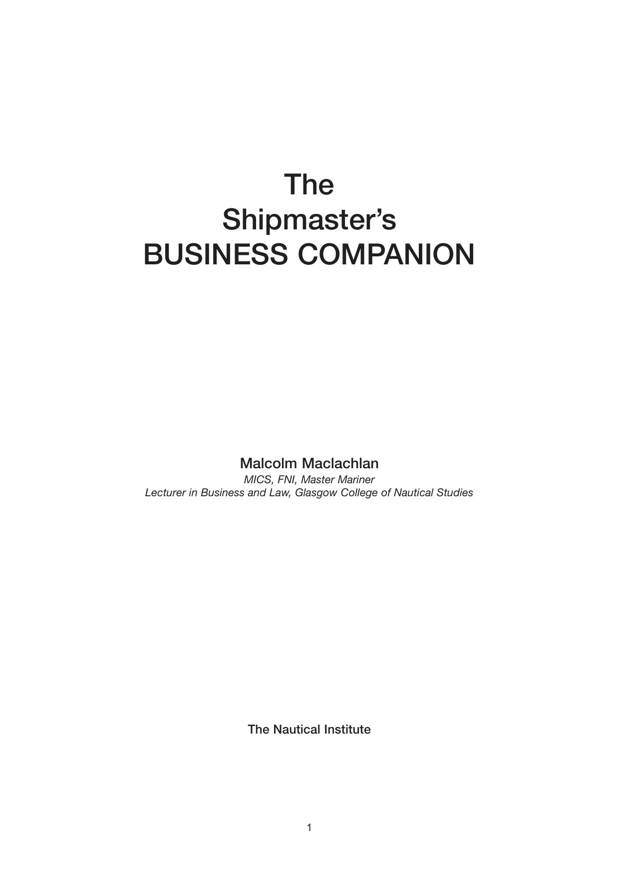 The shipmaster's business companion by Malcolm Maclachlan