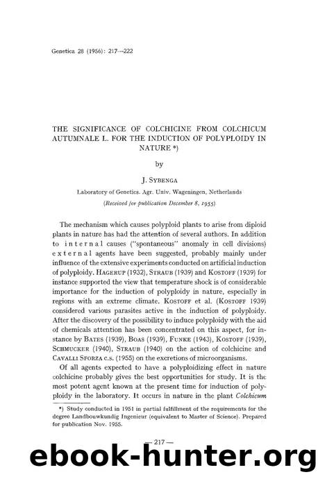 The significance of colchicine from Colchicum autumnale L. for the induction of polyploidy in nature by Unknown