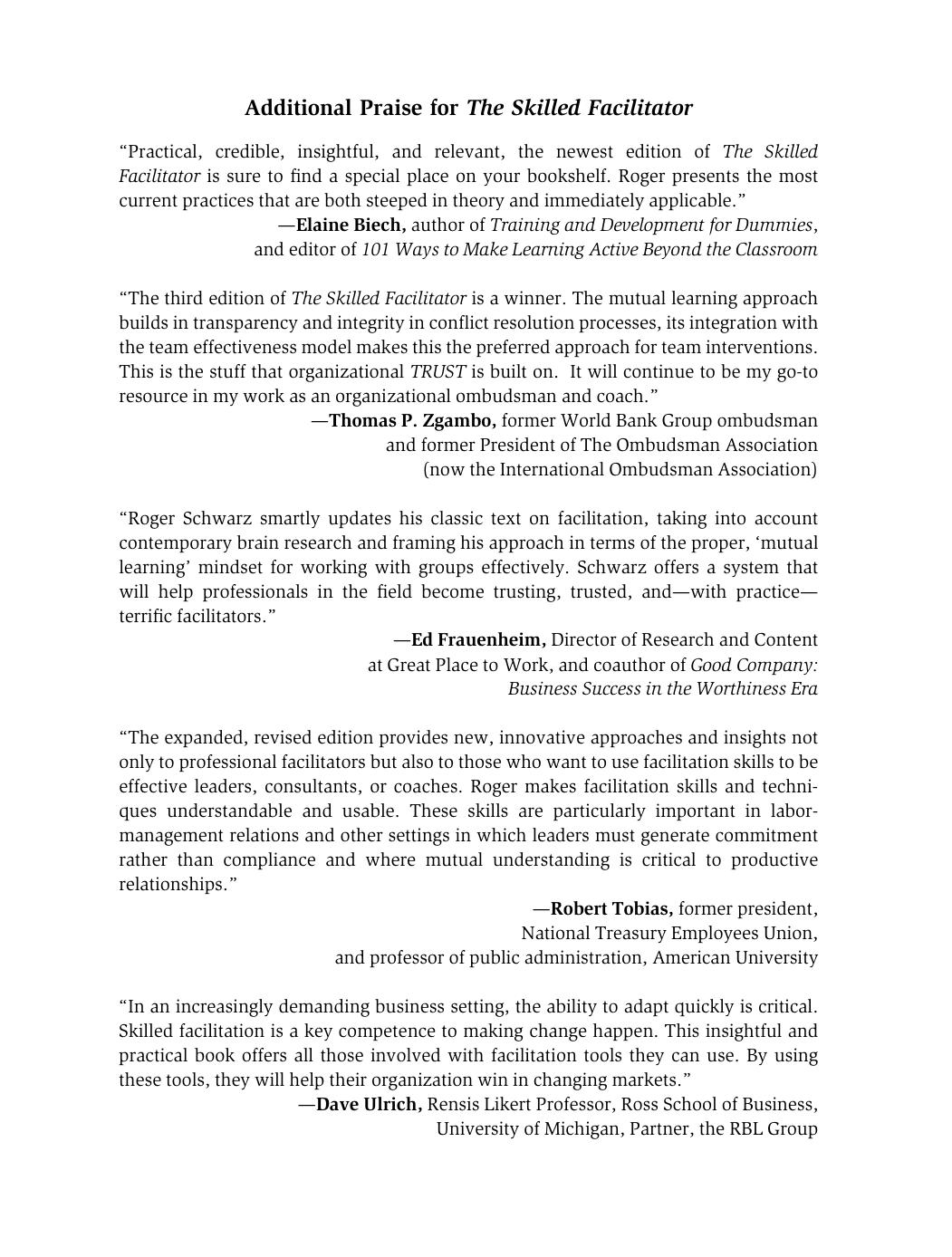 The skilled facilitator: a comprehensive resource for consultants, facilitators, managers, trainers, and coaches by Schwarz Roger M