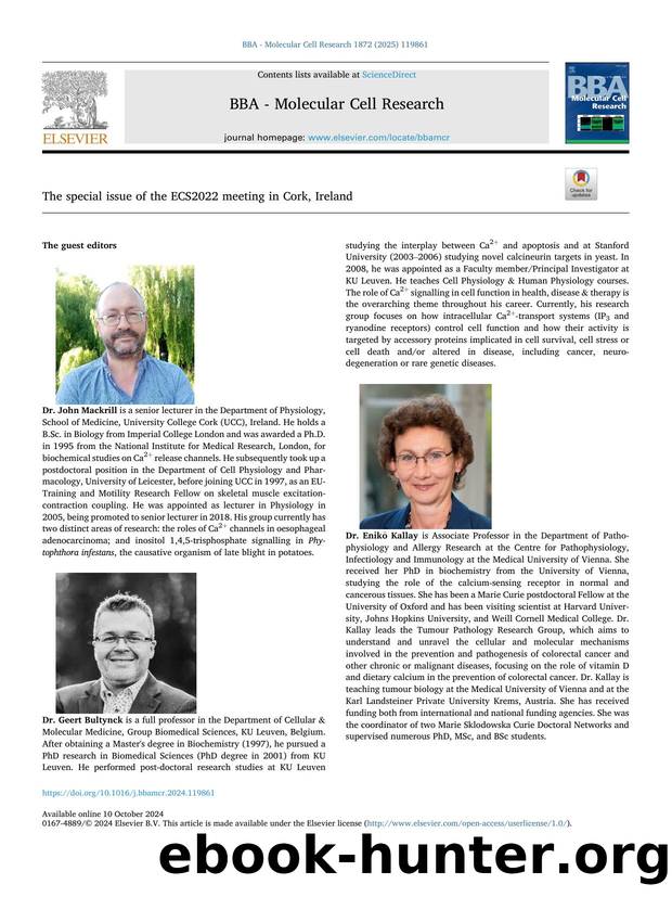 The special issue of the ECS2022 meeting in Cork, Ireland by Geert Bultynck & Björn-Philipp Diercks & Enikö Kallay & John Mackrill