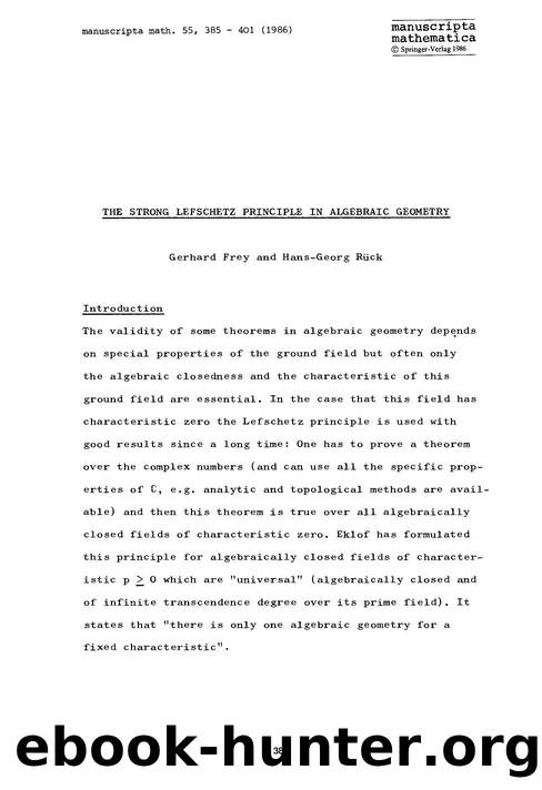 The strong Lefschetz principle in algebraic geometry by Unknown
