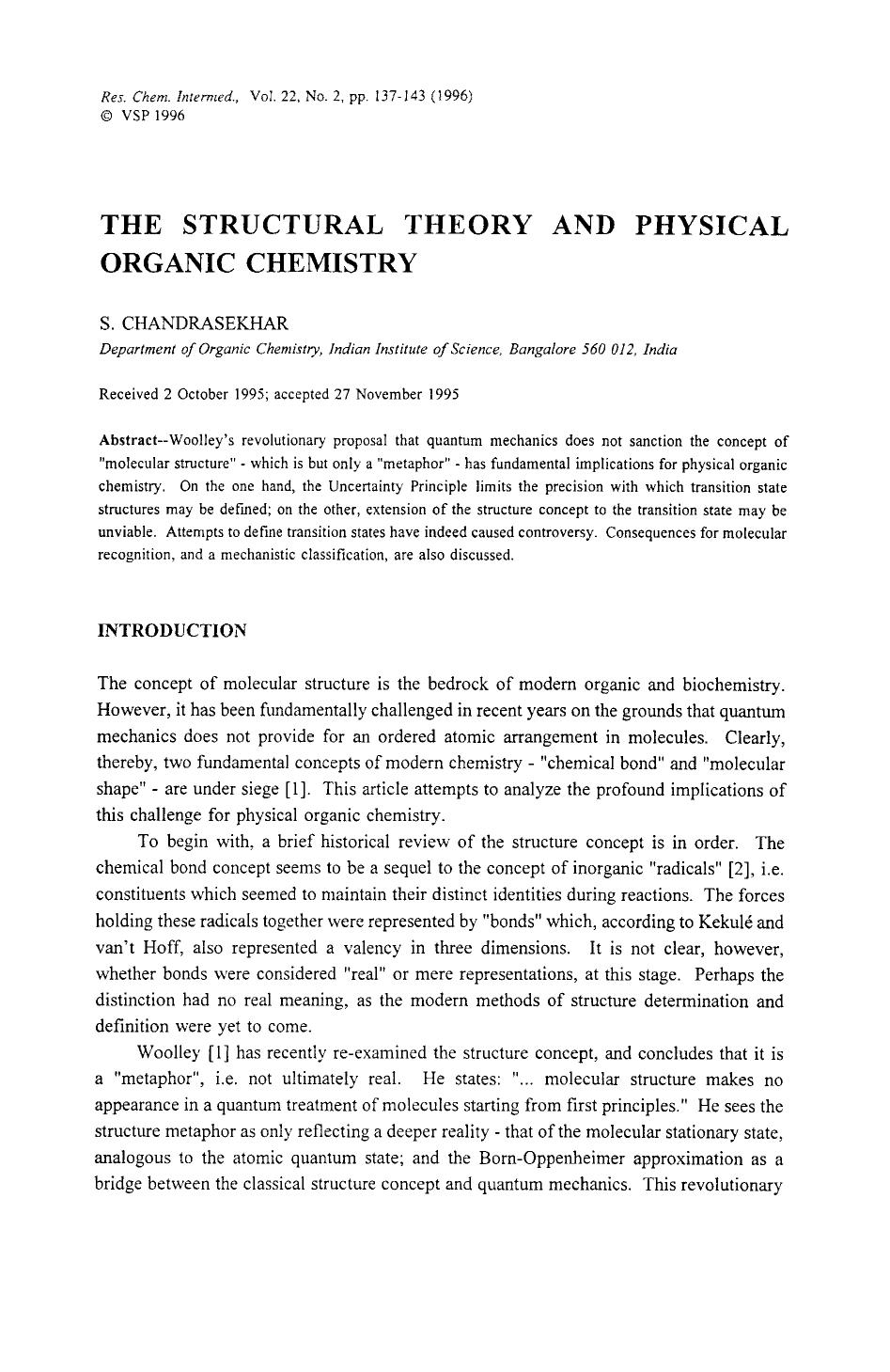 The structural theory and physical organic chemistry by Unknown