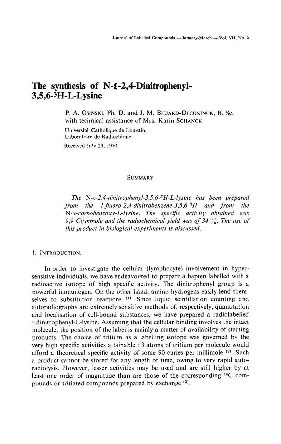 The synthesis of N-[epsiv]-2,4-dinitrophenyl-3,5,6[minus]3H-L-lysine by Unknown