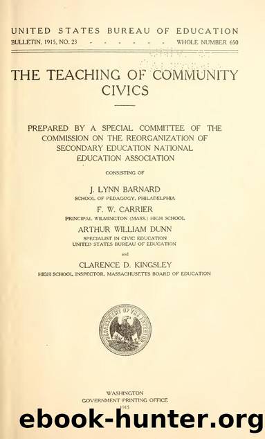The teaching of community civics by unknow