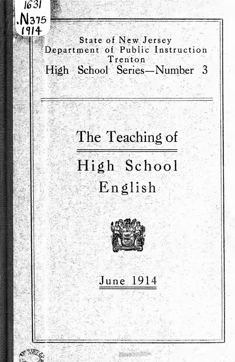 The teaching of high school English by New Jersey. Dept. of public instruction