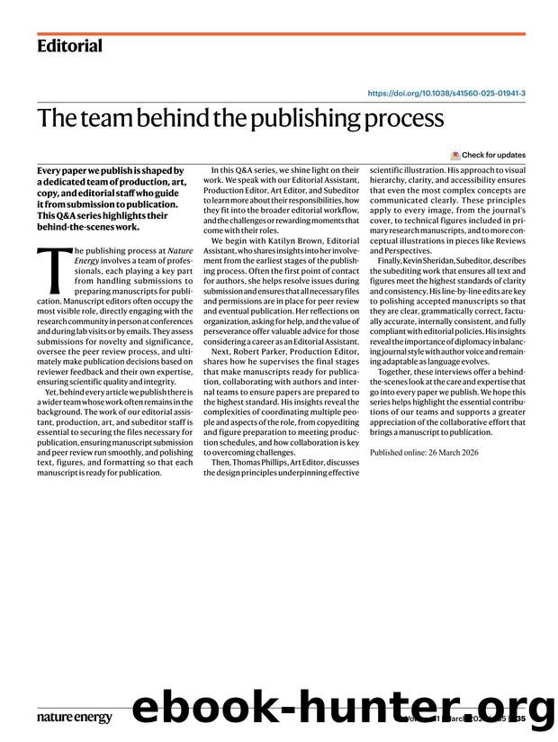 The team behind the publishing process by Unknown