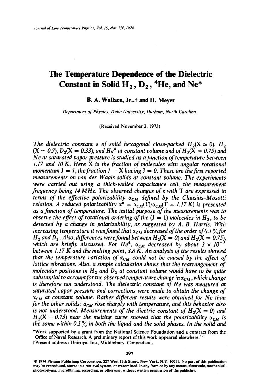 The temperature dependence of the dielectric constant in solid H <Subscript>2 <Subscript>, D <Subscript>2 <Subscript>, <Superscript>4 <Superscript>He, and Ne by Unknown