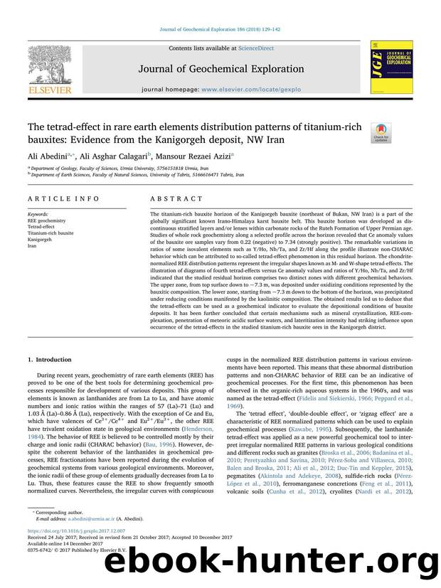The tetrad-effect in rare earth elements distribution patterns of titanium-rich bauxites_ Evidence from the Kanigorgeh deposit, NW Iran by Ali Abedini