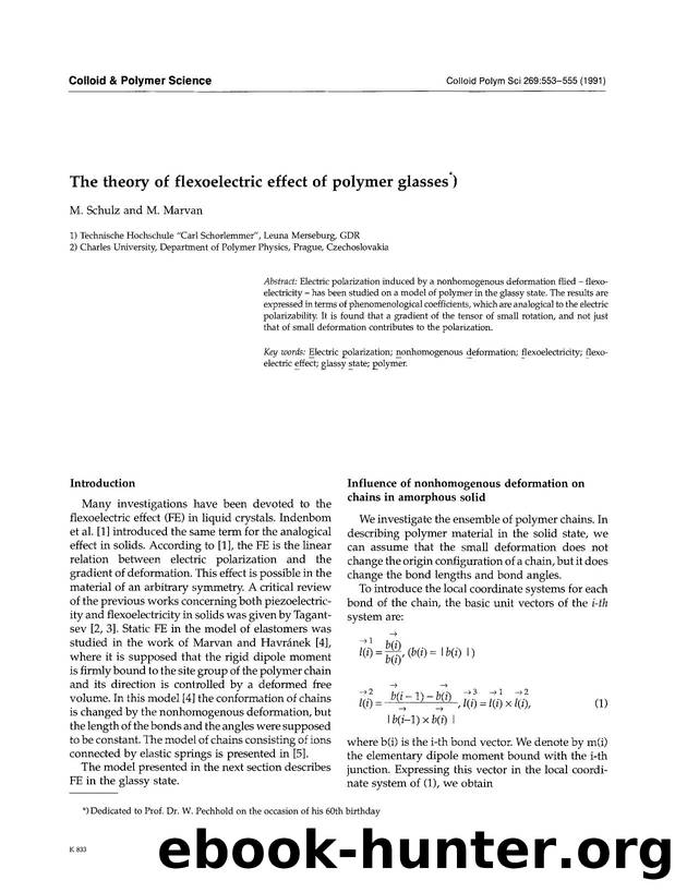 The theory of flexoelectric effect of polymer glasses by Unknown