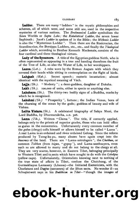 The theosophical glossary by Helena Petrovna Blavatsky George Robert Stow Mead