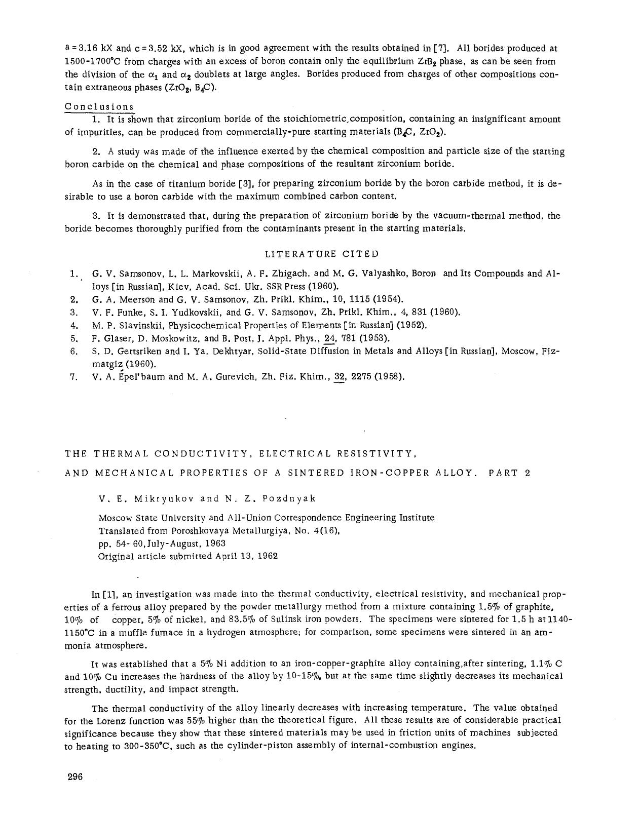 The thermal conductivity, electrical resistivity, and mechanical properties of a sintered iron-copper alloy. Part 2 by Unknown