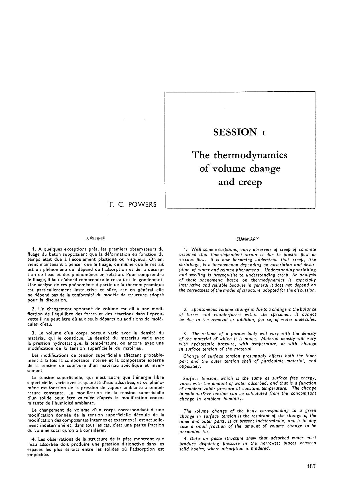The thermodynamics of volume change and creep by Unknown