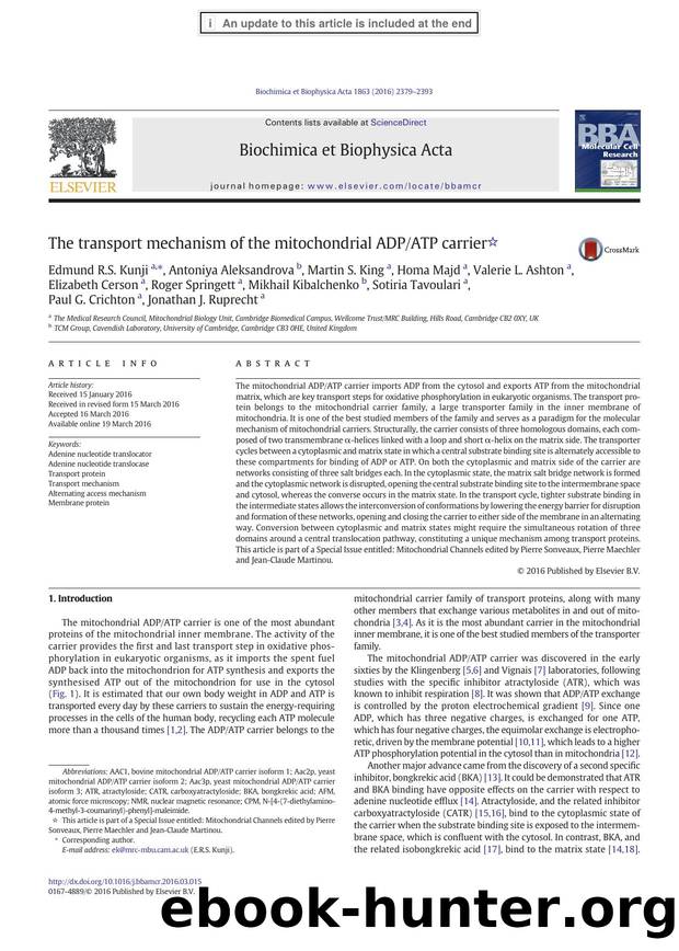 The transport mechanism of the mitochondrial ADPATP carrier by unknow