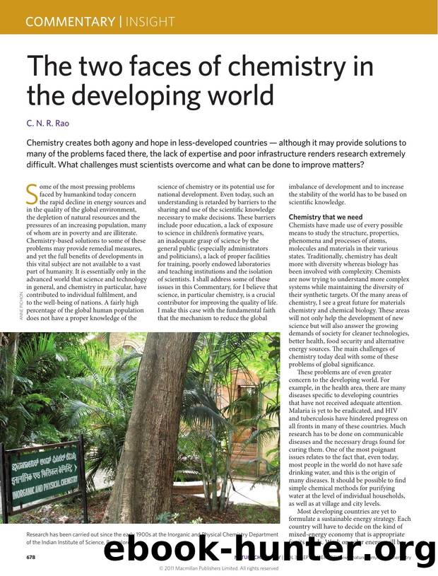 The two faces of chemistry in the developing world by C. N. R. Rao
