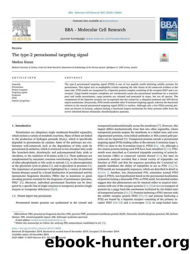 The type-2 peroxisomal targeting signal by Markus Kunze