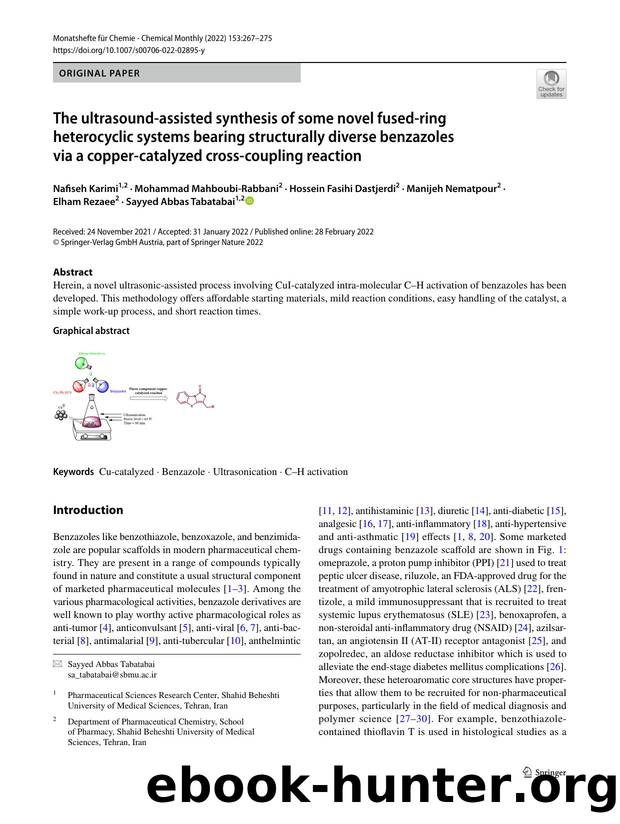 The ultrasound-assisted synthesis of some novel fused-ring heterocyclic systems bearing structurally diverse benzazoles via a copper-catalyzed cross-coupling reaction by unknow