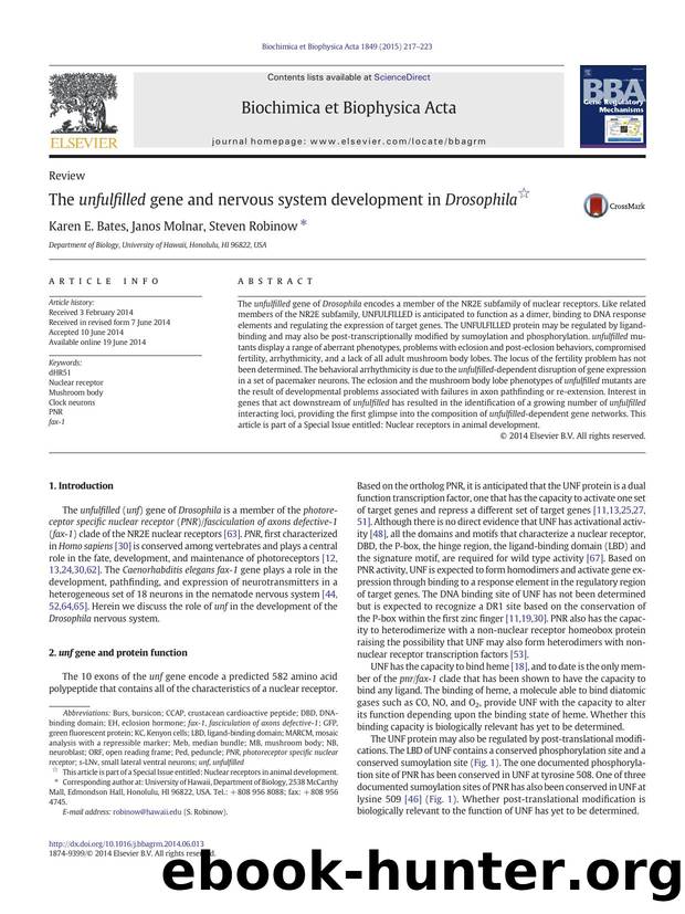 The unfulfilled gene and nervous system development in Drosophila by Karen E. Bates & Janos Molnar & Steven Robinow