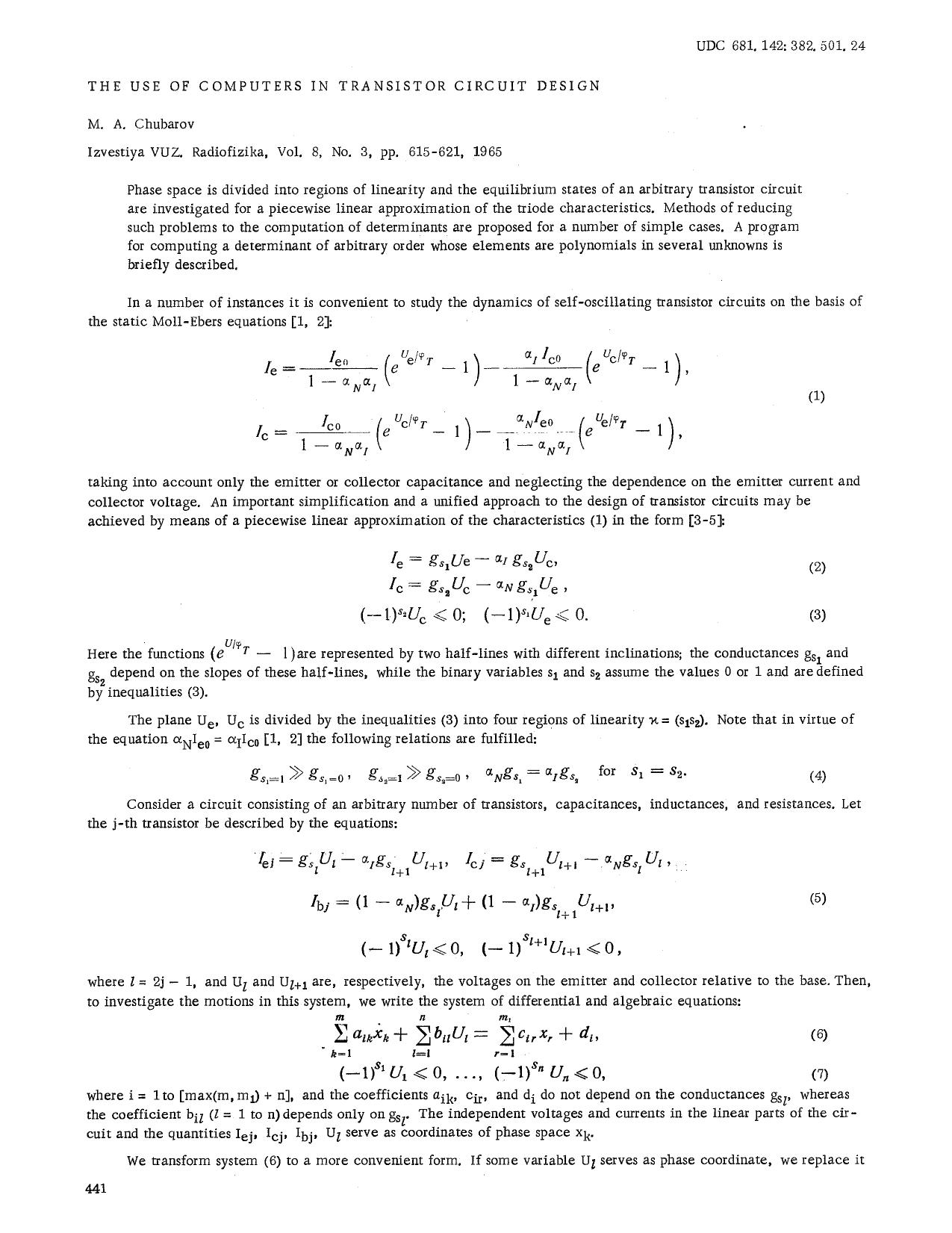 The use of computers in transistor circuit design by Unknown