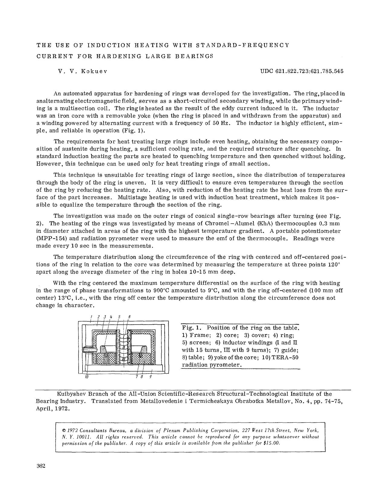 The use of induction heating with standard-frequency current for hardening large bearings by Unknown