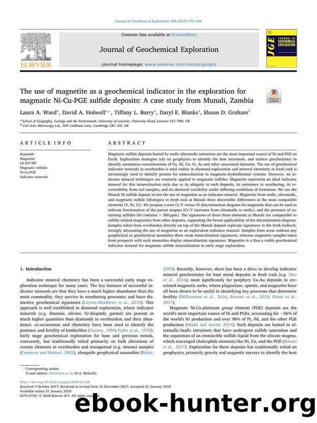 The use of magnetite as a geochemical indicator in the exploration for magmatic Ni-Cu-PGE sulfide deposits_ A case study from Munali, Zambia by Laura A. Ward & David A. Holwell & Tiffany L. Barry & Daryl E. Blanks & Shaun D. Graham