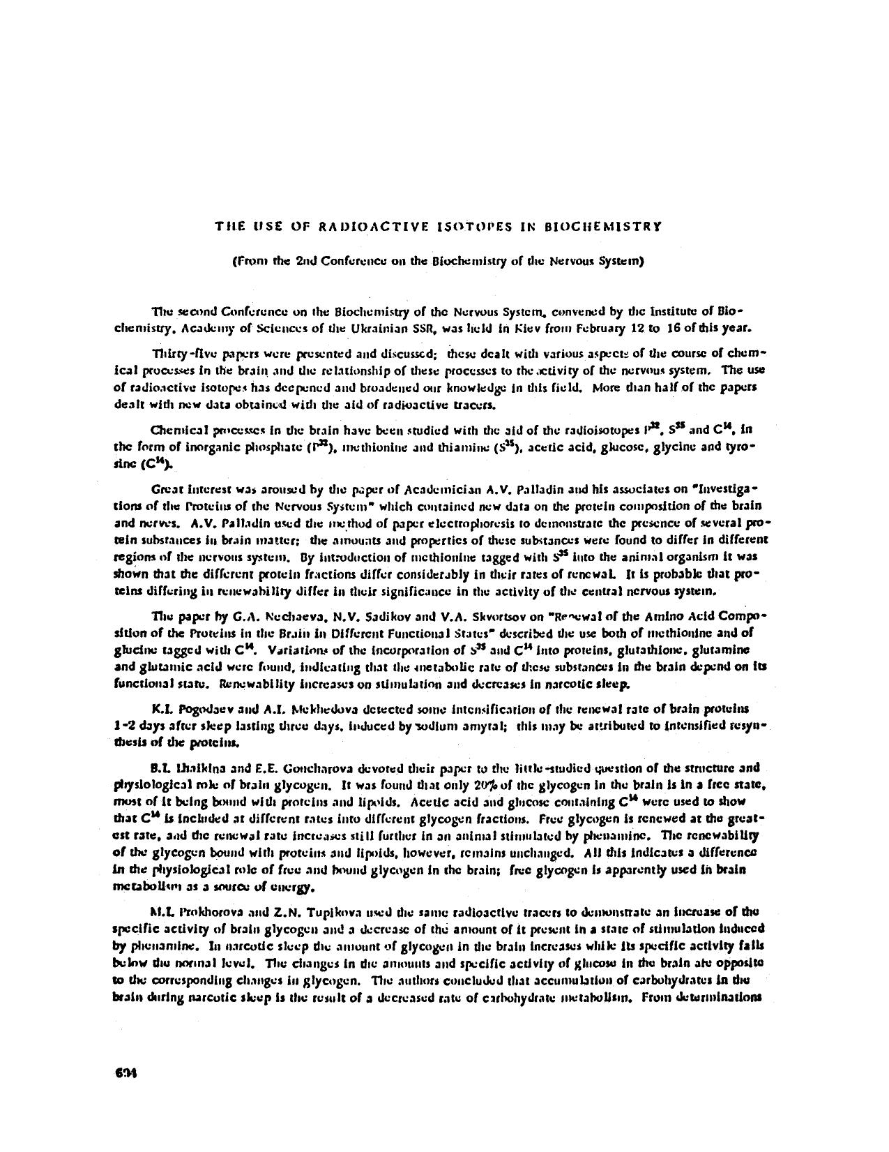 The use of radioactive isotopes in biochemistry by Unknown